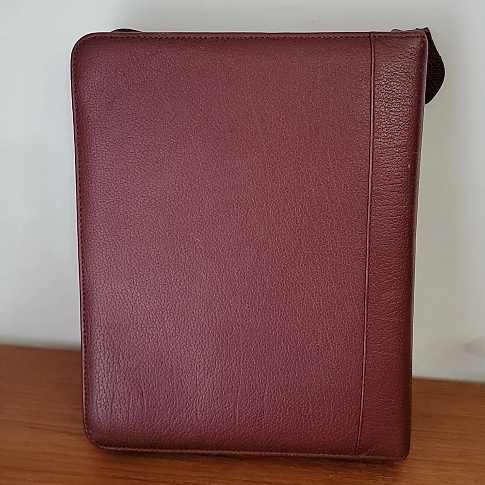 Vintage Franklin Covey Quest Leather Zip Binder Planner 7 Ring Bin3